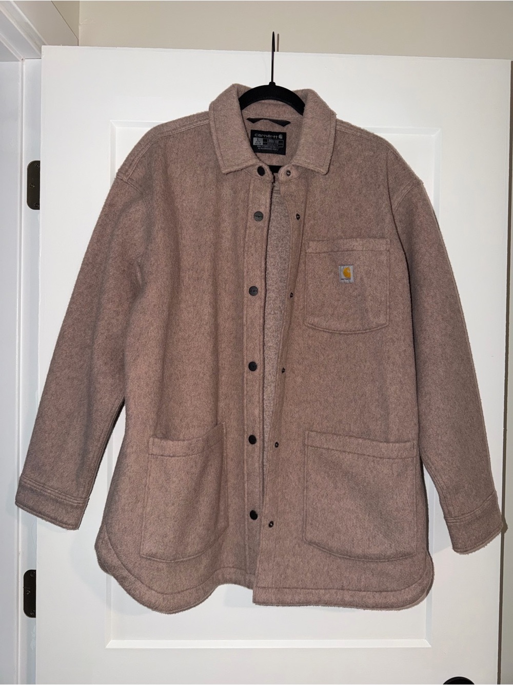 Carhartt Women’s Loose Fit Brushed Fleece Shirt Jacket | Mink Color